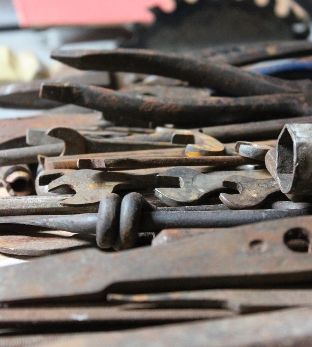 tools, old, rust, saw, clamp, scrap